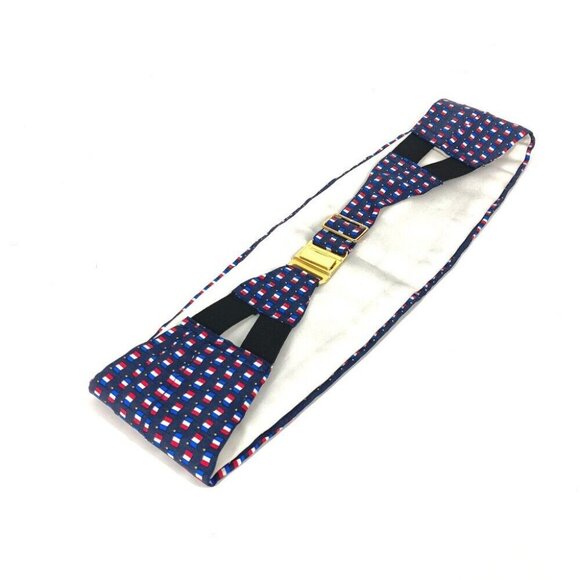 HERMES Accessories Cummer band belt silk blue - Picture 13 of 16